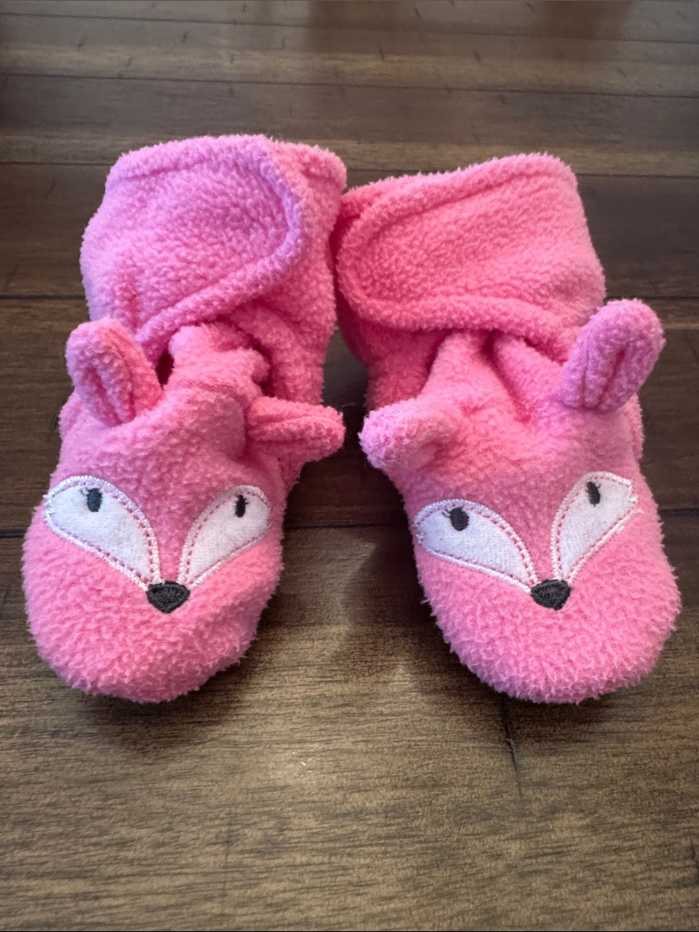 HB Kids Pink Fox Cozy Slipper Booties